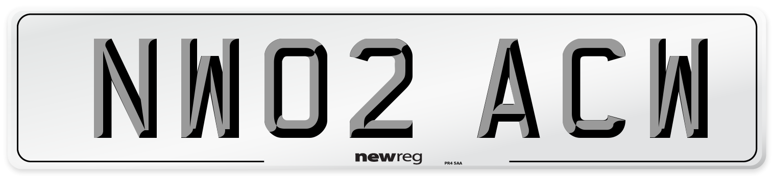 NW02 ACW Number Plate from New Reg